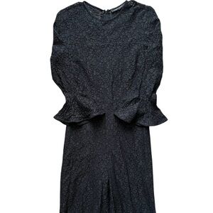 Dubai Zara Black Jumpsuit with Bishop Sleeves